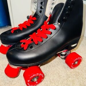 Rare Black And Red Epic Trail Blazer Roller Skates Size 8